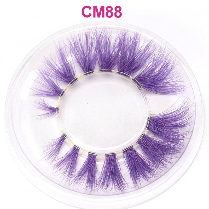 3D 5D Real Mink Strip Fake Colored Eyelashes