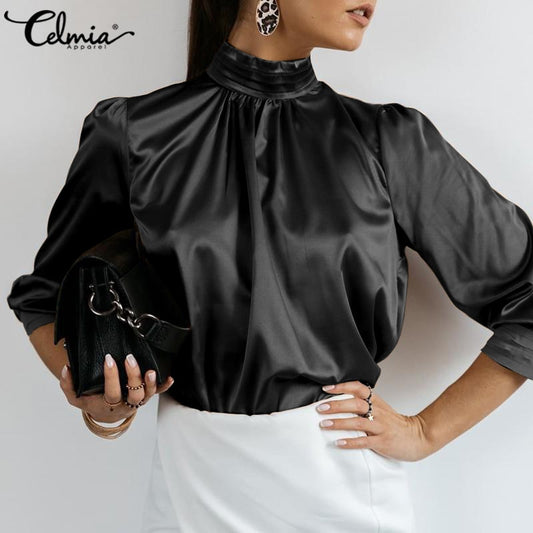 Silk Lantern Sleeve Blouses