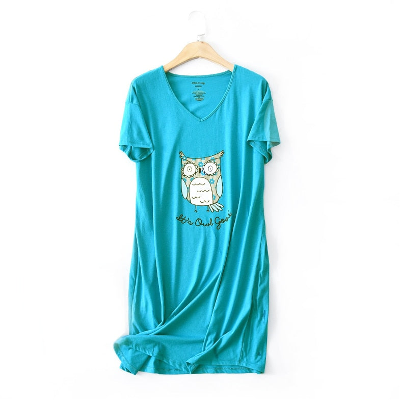 Short Sleeve Cartoon Nightgowns