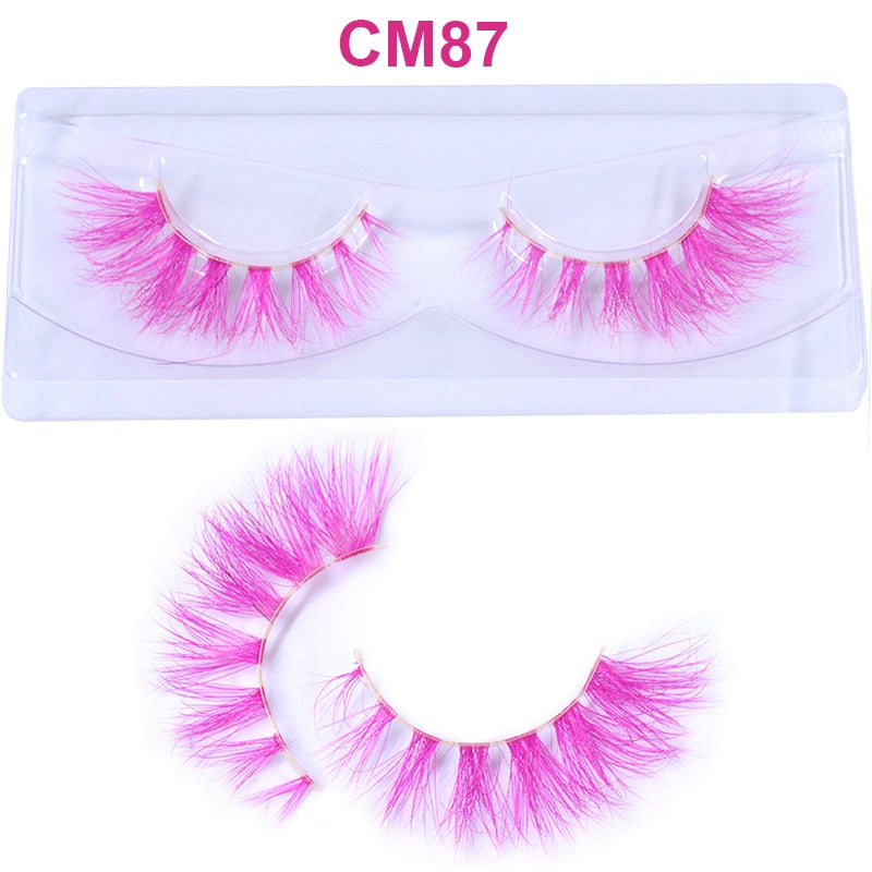 3D 5D Real Mink Strip Fake Colored Eyelashes