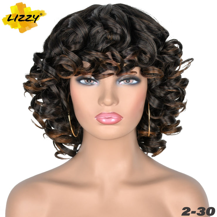 Short Synthetic Fluffy Shoulder Length Wigs