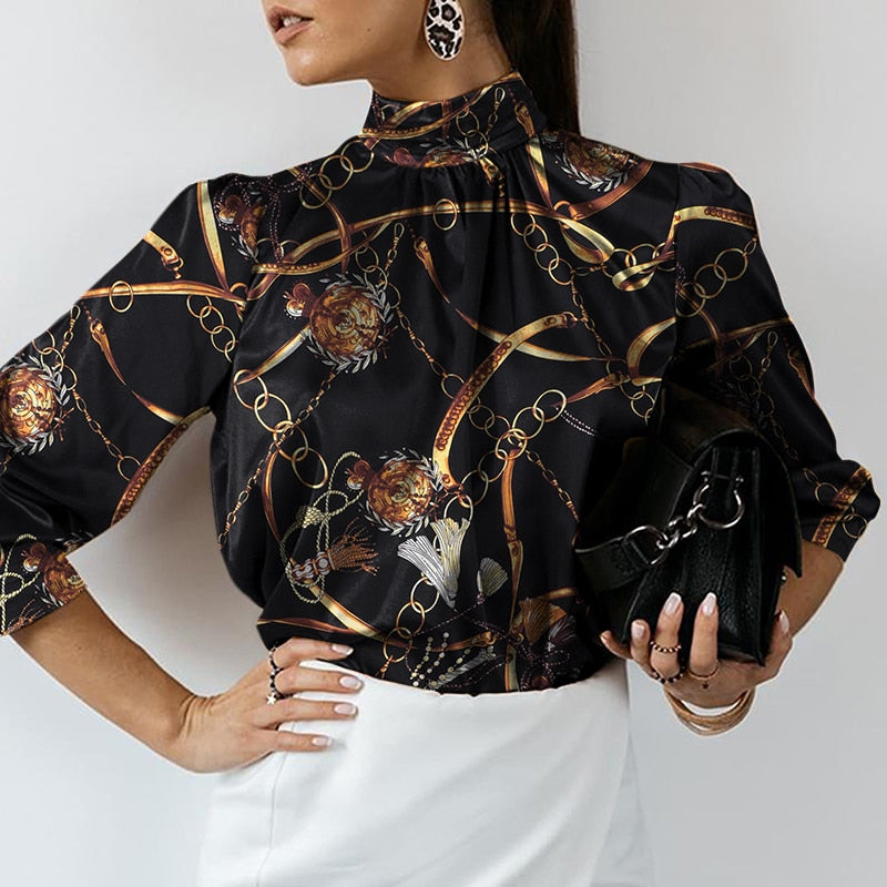 Silk Lantern Sleeve Blouses