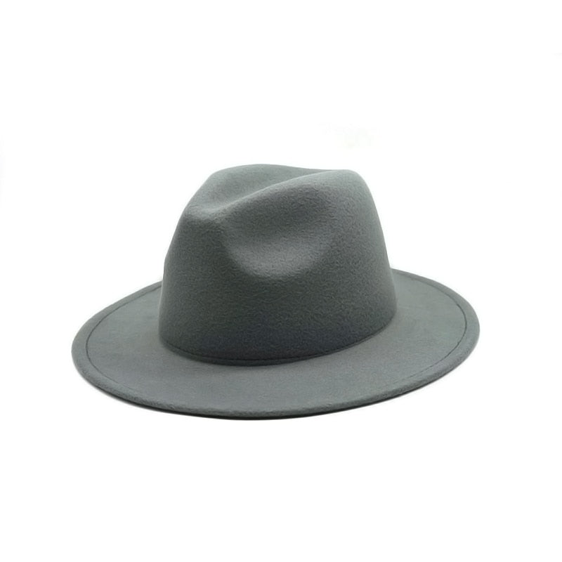 Unisex Solid Color Big Brim Fedoras