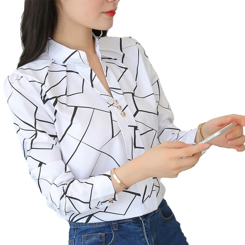 Long Sleeve Slim Fit Office Lady Blouses