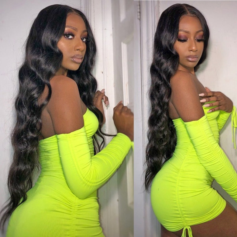 28 30 32 Inch Body Wave Lace Frontal Human Hair Wig