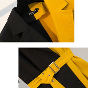 Black Yellow Patchwork Miniskirts