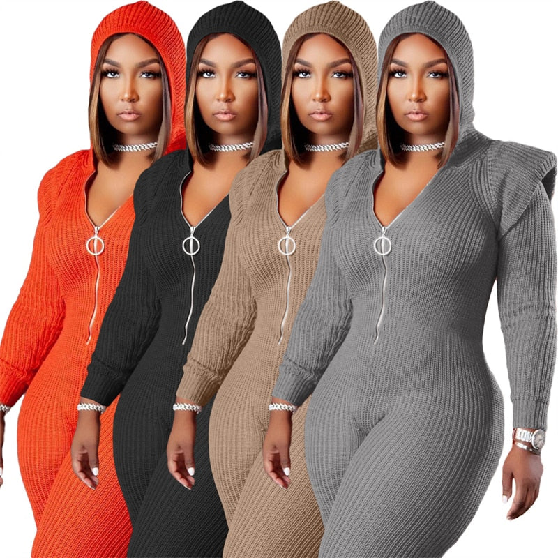 One Piece Knitted Bodycon Jumpsuits