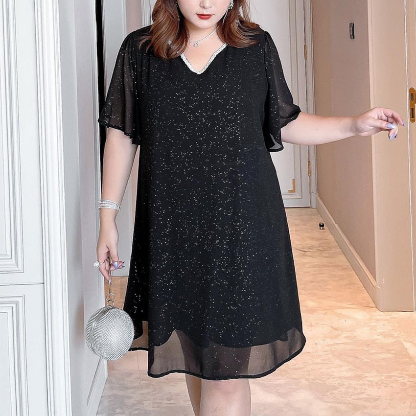 Black Sequins Summer Dress