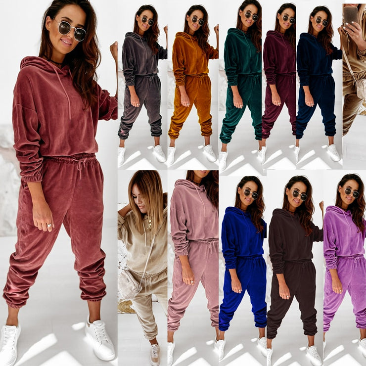 Velour Two Piece Tracksuit