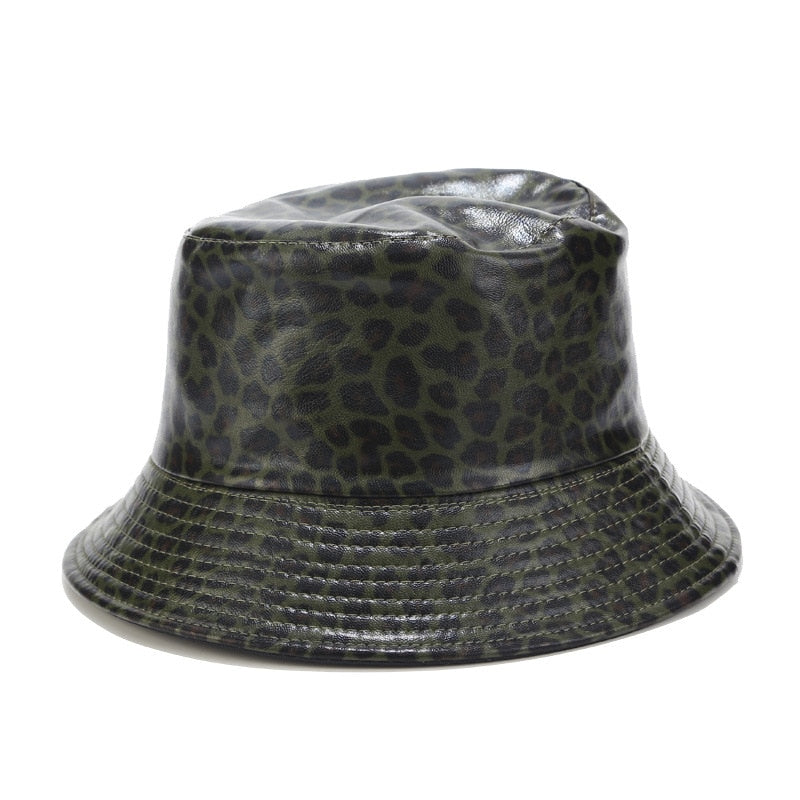 Waterproof Faux Leather Bucket Hats