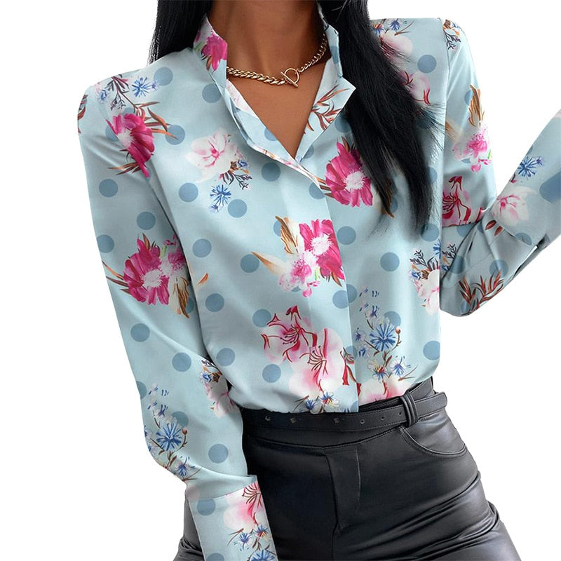 Floral Print OL Blouses