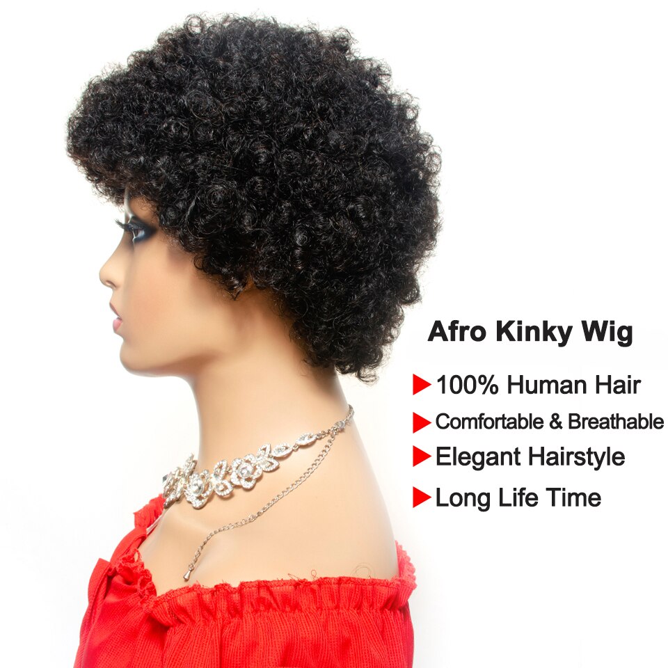 Kinky Brazilian Natural Curly Short Afro Wig