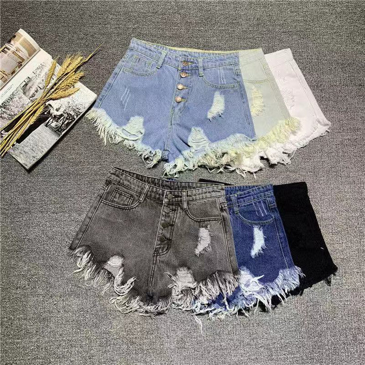 High Waist Denim Booty Shorts