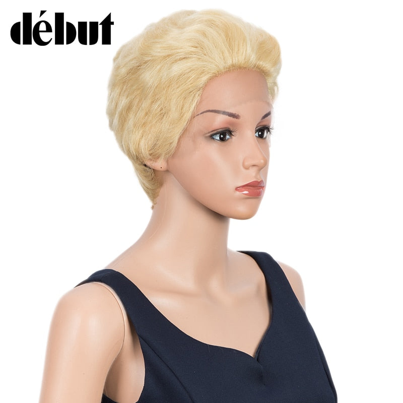 Short Brazilian Lace Front Human Hair Wigs