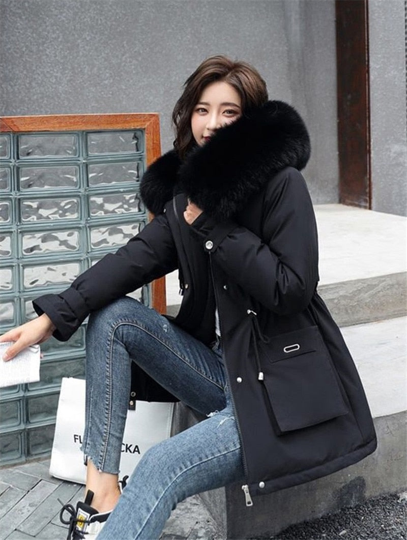 Thick Hooded Parkas Snow Coat