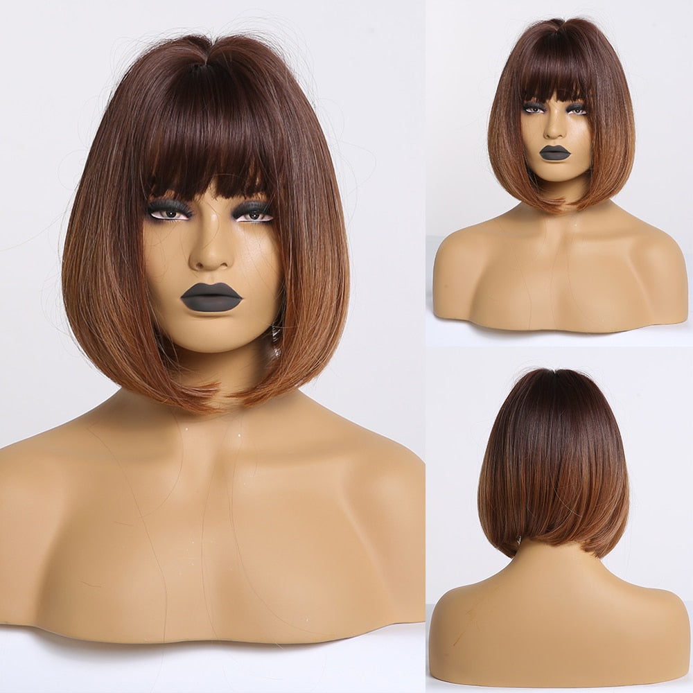 GEMMA Synthetic Wigs with Side Bangs Pixie Cut