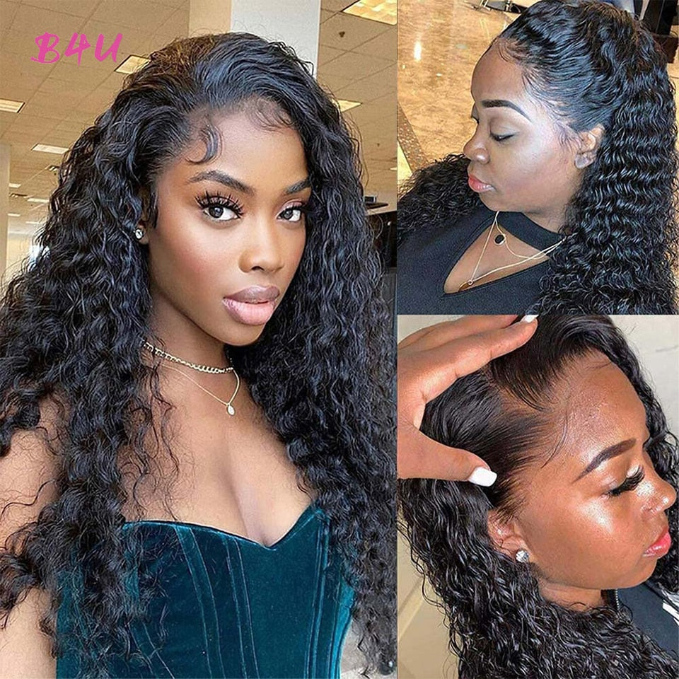 Water Wave Virgin Lace Front Human Hair Wig