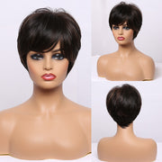 GEMMA Synthetic Wigs with Side Bangs Pixie Cut