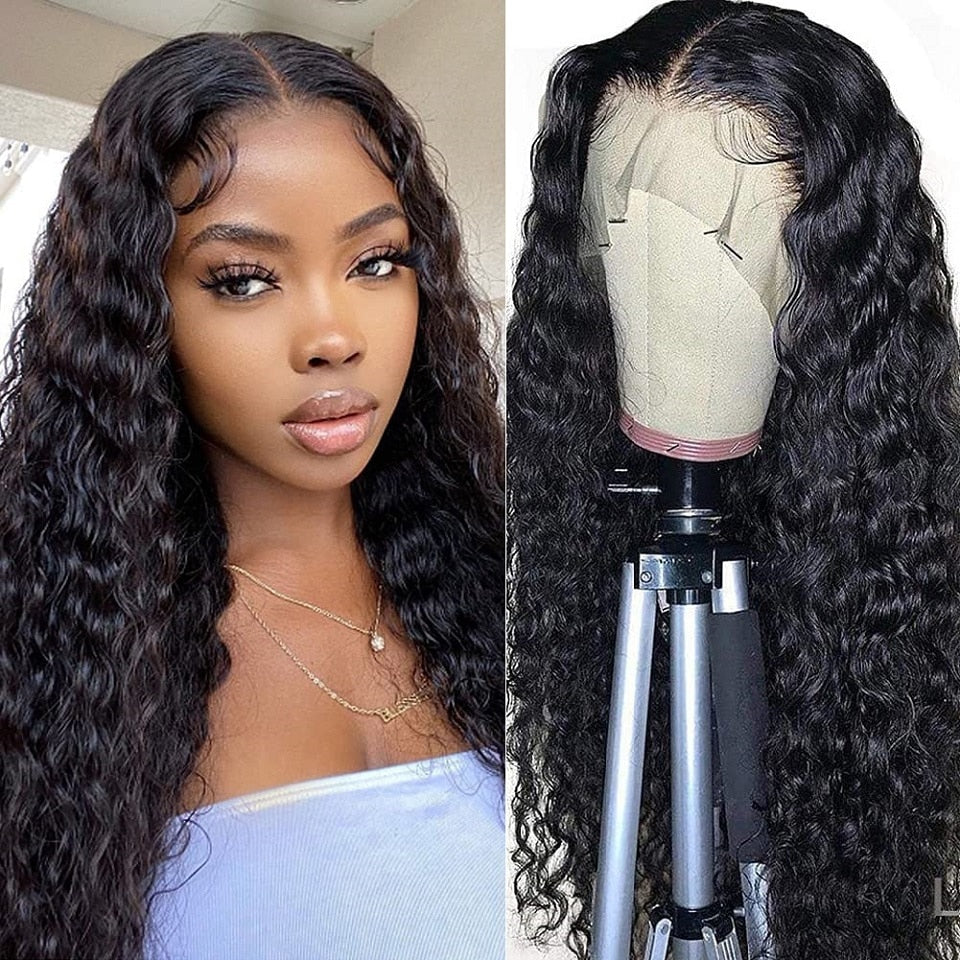 Water Wave Virgin Lace Front Human Hair Wig