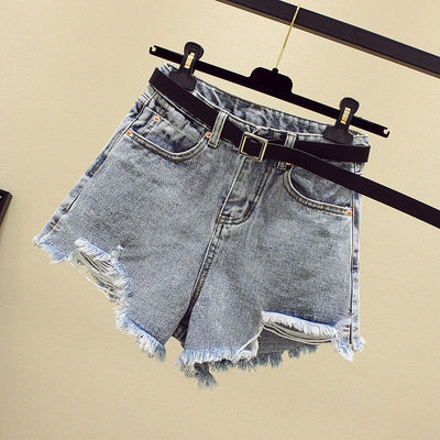 Ripped Hole Washed Shorts