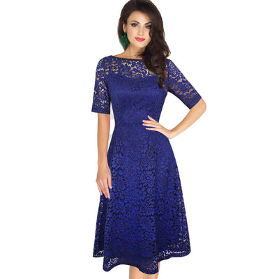 Vintage Lace Half Sleeve Dresses