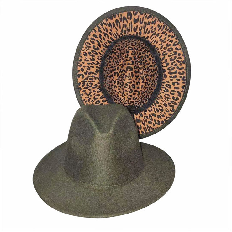 Four Seasons Unisex Inner Leopard Fedoras