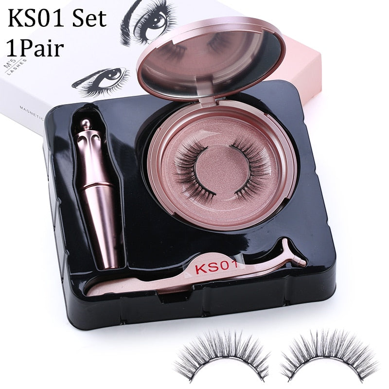 3D Mink Lashes Magnetic Liquid Eyeliner & Tweezer Set