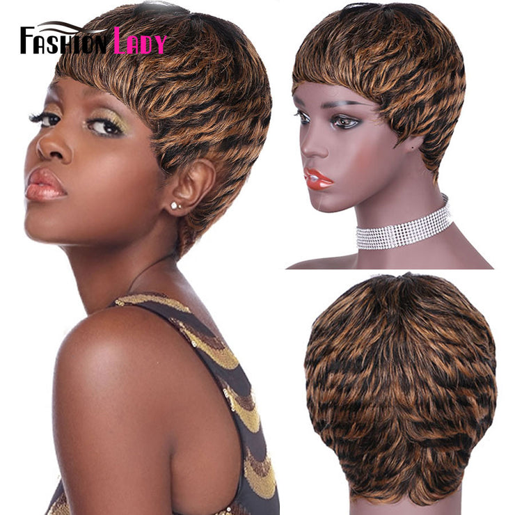 Human Hair Pixie Cut Brazilian Remy Wigs