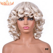 Short Curly Afro Wig with Bangs High Temperature Fiber