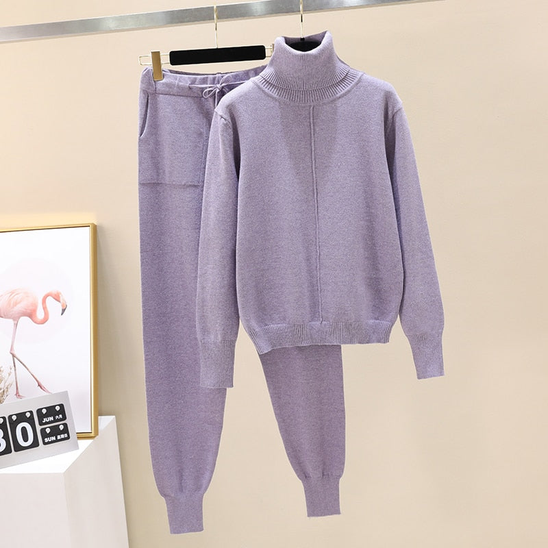 2pc Turtleneck Knitted Sweater & Pants