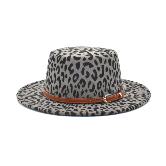 Leopard Print Wide Brim Fedora