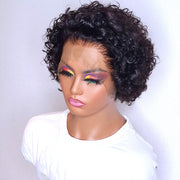 Short Human Hair Curly Lace Front Wigs