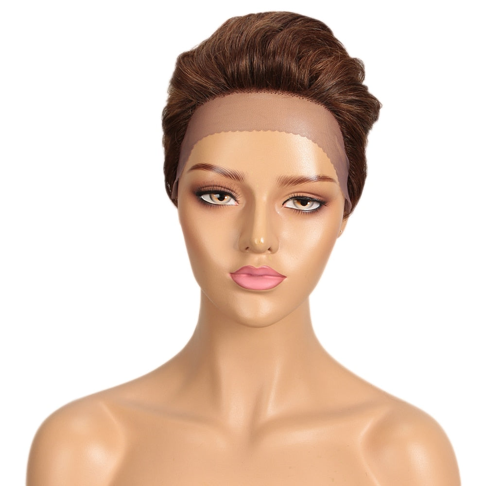 Short Brazilian Lace Front Human Hair Wigs