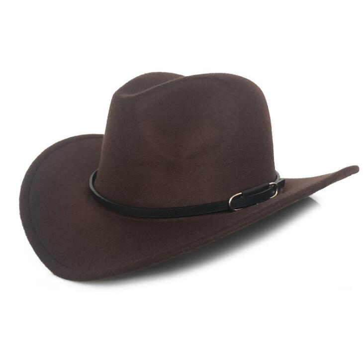 Unisex Large Wave Brim Cowboy Fedoras