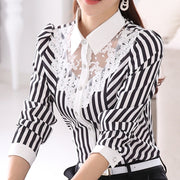 Lace Spliced Embroidery OL Blouses