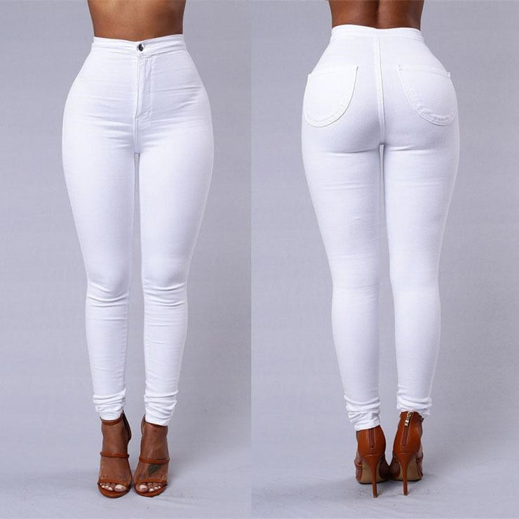 Button Fly High Waist Pencil Pants