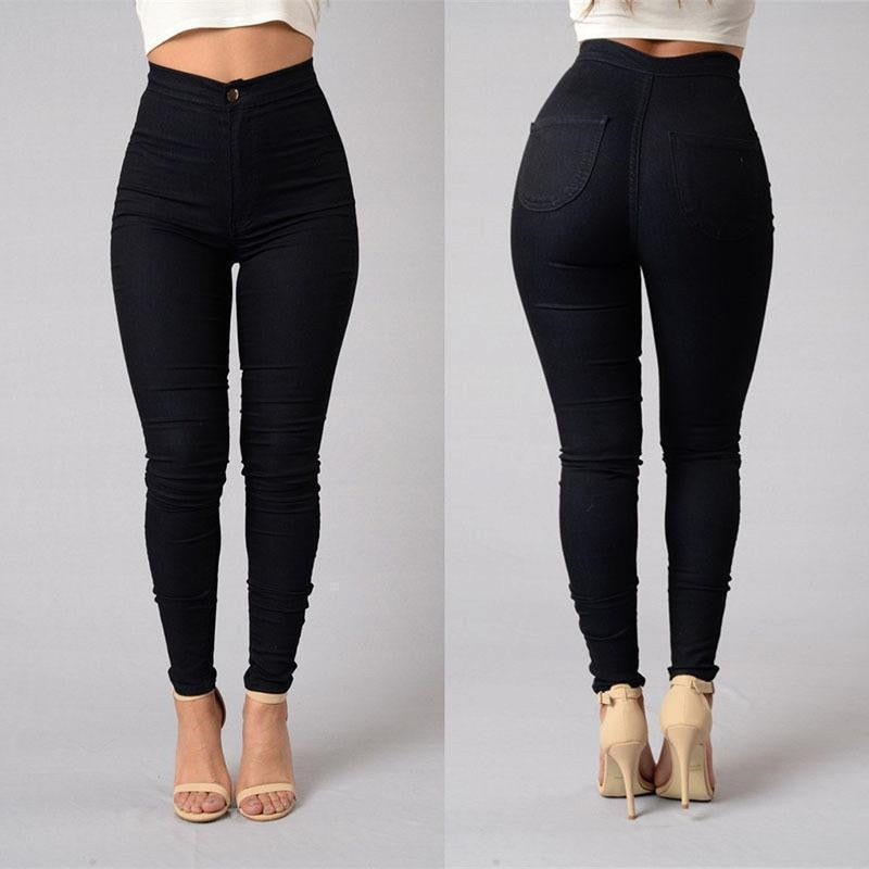 Button Fly High Waist Pencil Pants