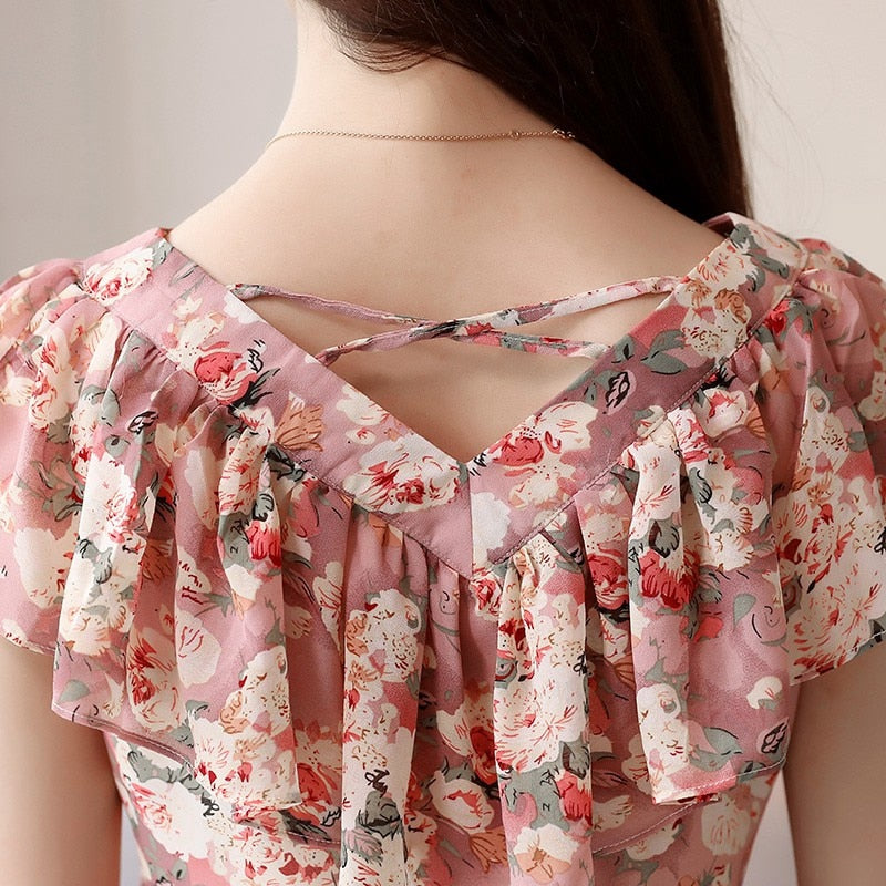 Floral Short Sleeve Blouse