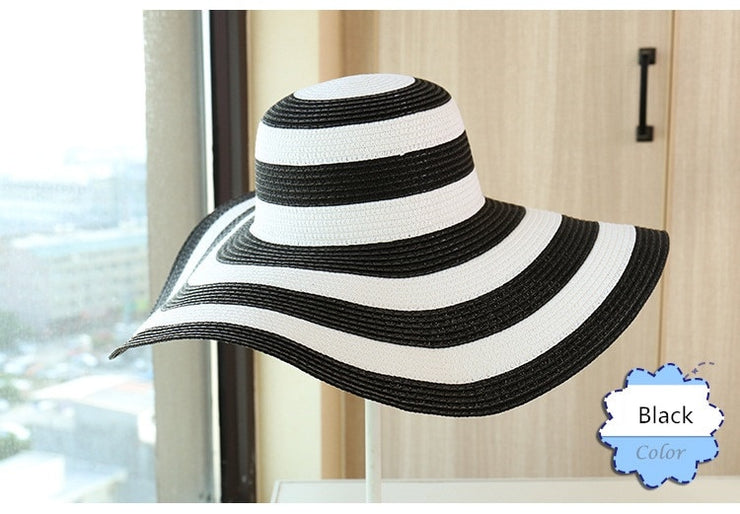 Girls Striped Straw Hats