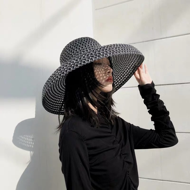 Round Ladies Big Straw Visor Sun Hats