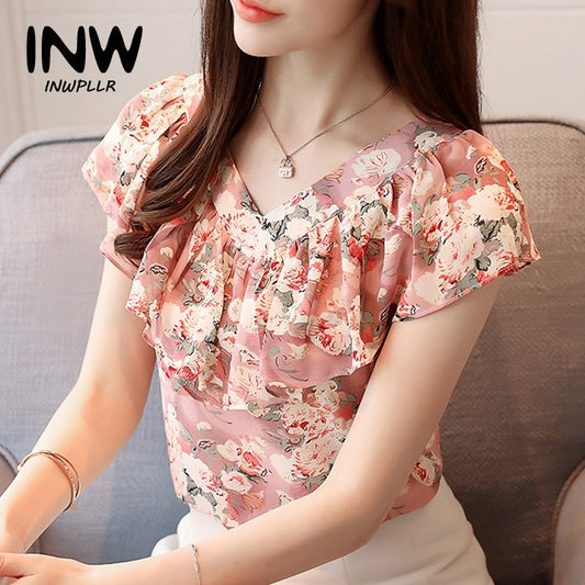 Floral Short Sleeve Blouse