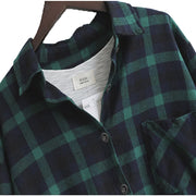 Loose Plaid Long Sleeve Boyfriend Shirts