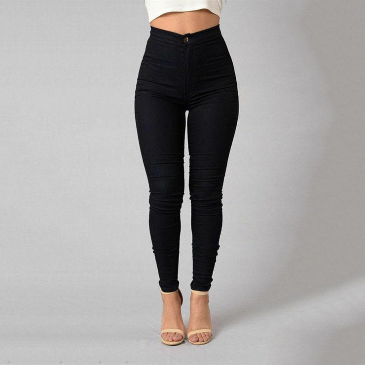 Button Fly High Waist Pencil Pants