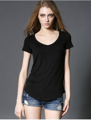 V Neck European Style T-Shirts