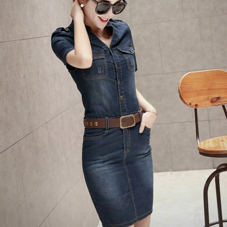 Denim Casual Jeans Dress