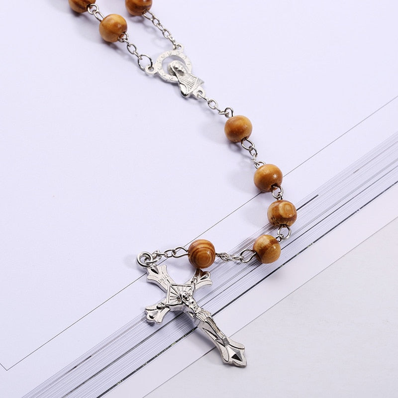 Rosary Wood Beads Necklaces