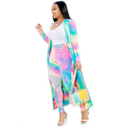 2 Piece Tie Dye Print Dashiki and Leggings