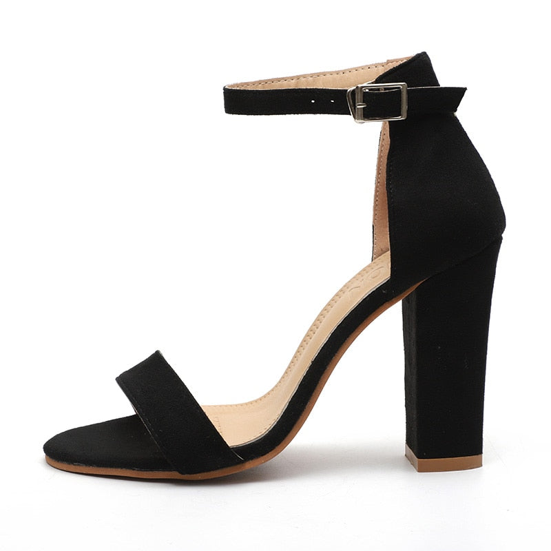 Open Toe High Square Heels