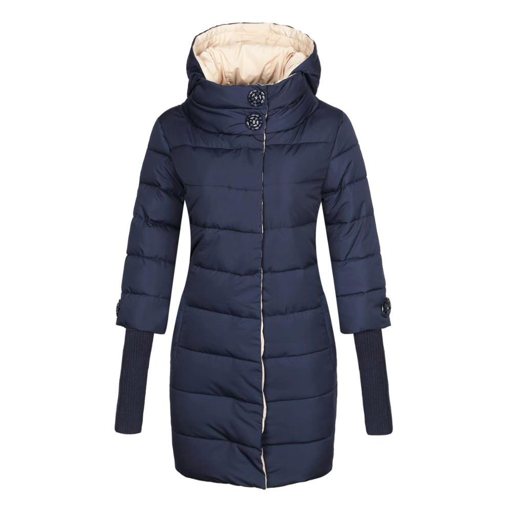 High Collar Hooded Long Coat