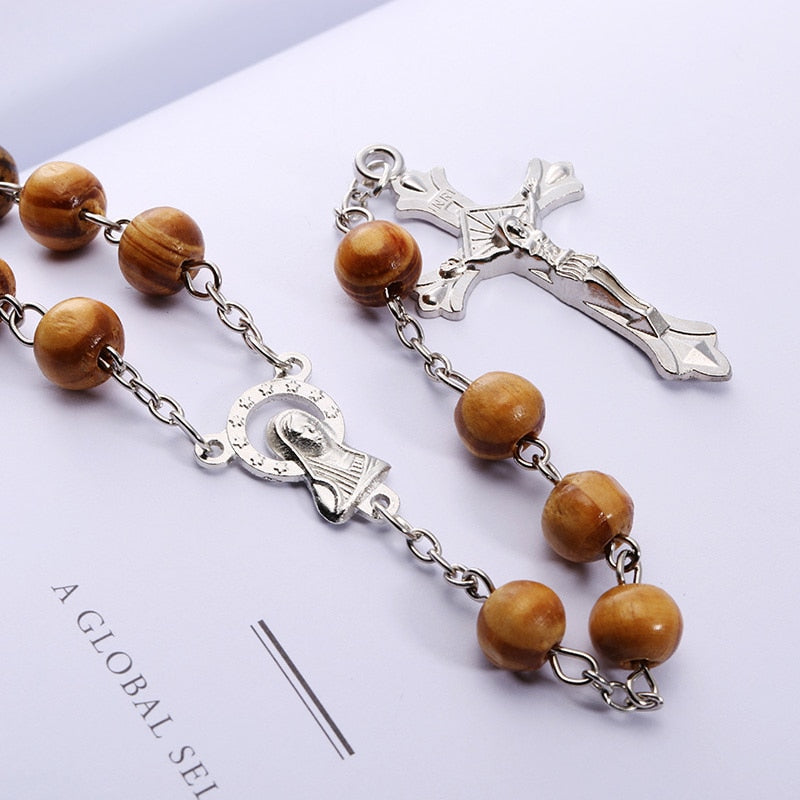 Rosary Wood Beads Necklaces